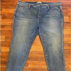 Madewell women’s size 37P button fly jeans 10 inch high-rise skinny